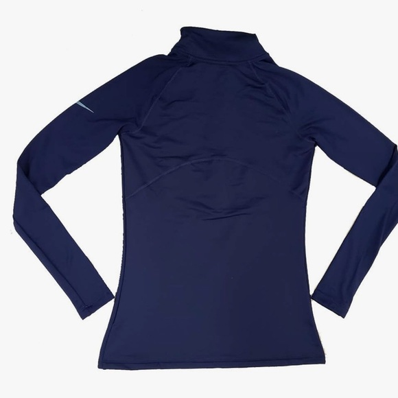 Nike Pro Women's Hyperwarm Half Zip Pullover Navy Blue SMALL - Picture 2 of 6
